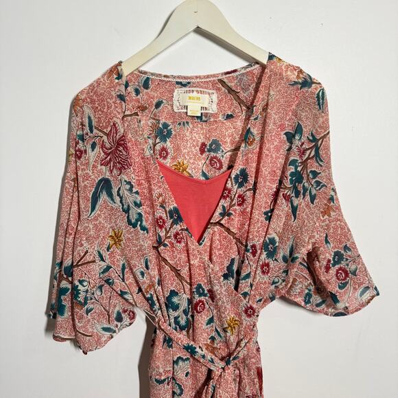 ANTHROPOLOGIE ADELAIDE WRAP DRESS MAEVE Women M Floral Party Wedding Guest - Picture 3 of 9
